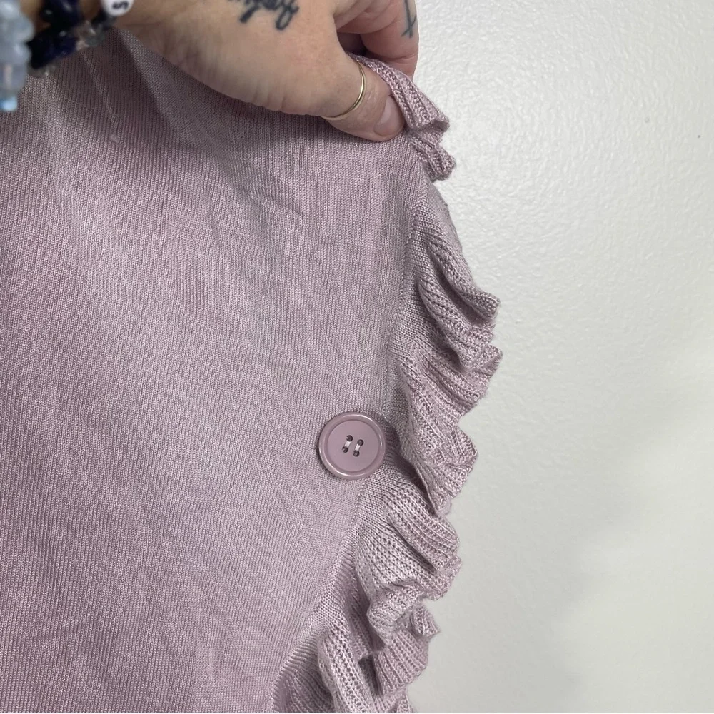 Joseph A turtleneck poncho with ruffled trim